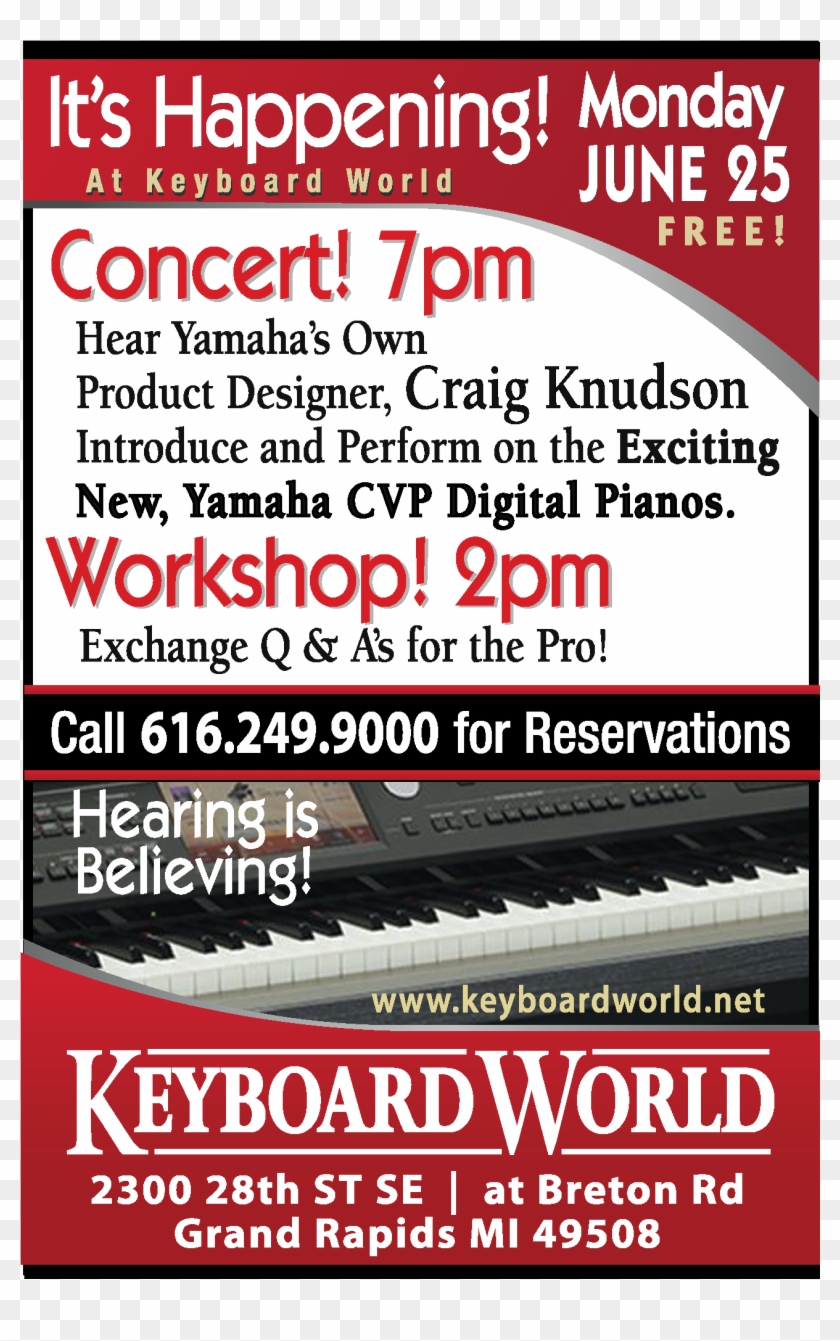 Craig Knudsen Concert And Workshop - Musical Keyboard Clipart #655172