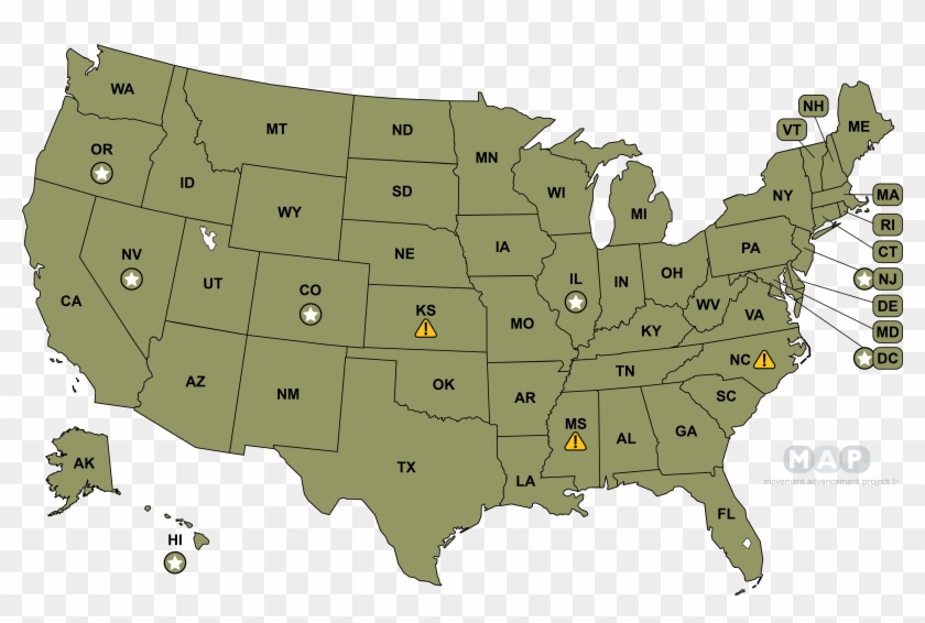 United States Map - Warren Vs Trump 2020 Clipart #655412