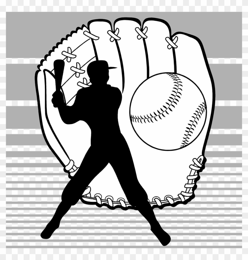 Best 15 Illustration Of Baseball Equipment And Batter - Baseball Silhouette Images Free Clipart