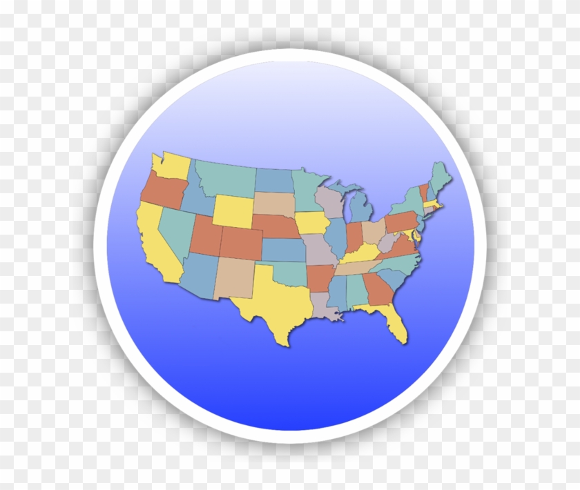 United States Map Quiz 4 - Circle Clipart