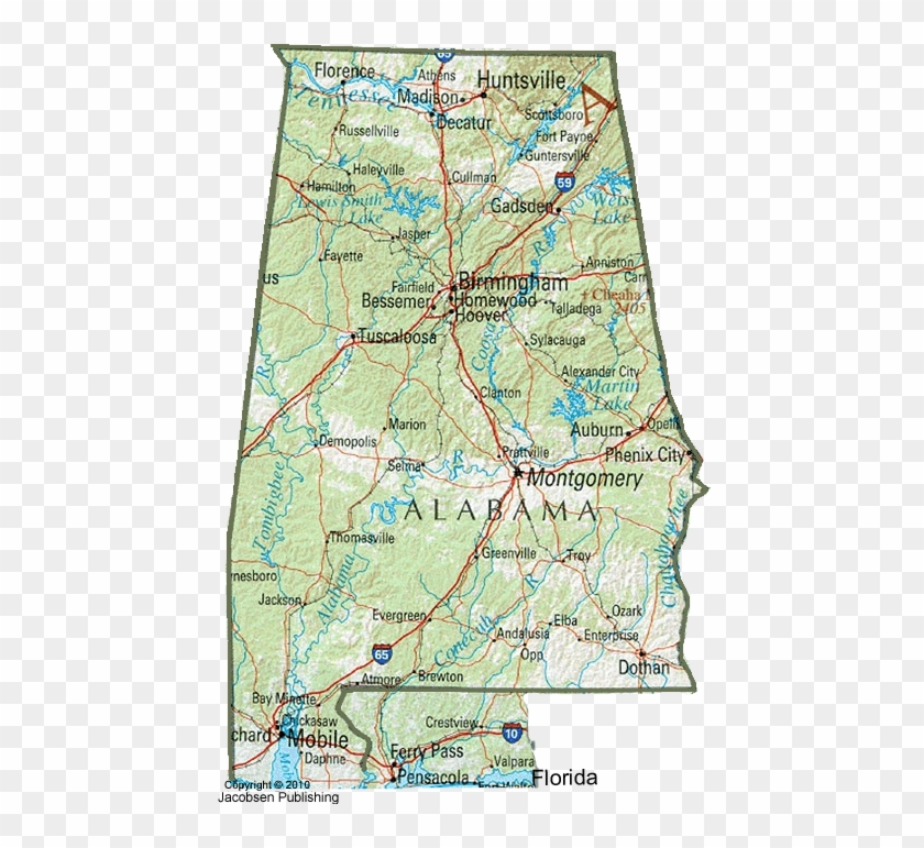Alabama State Map - Map Of Alabama Png Clipart