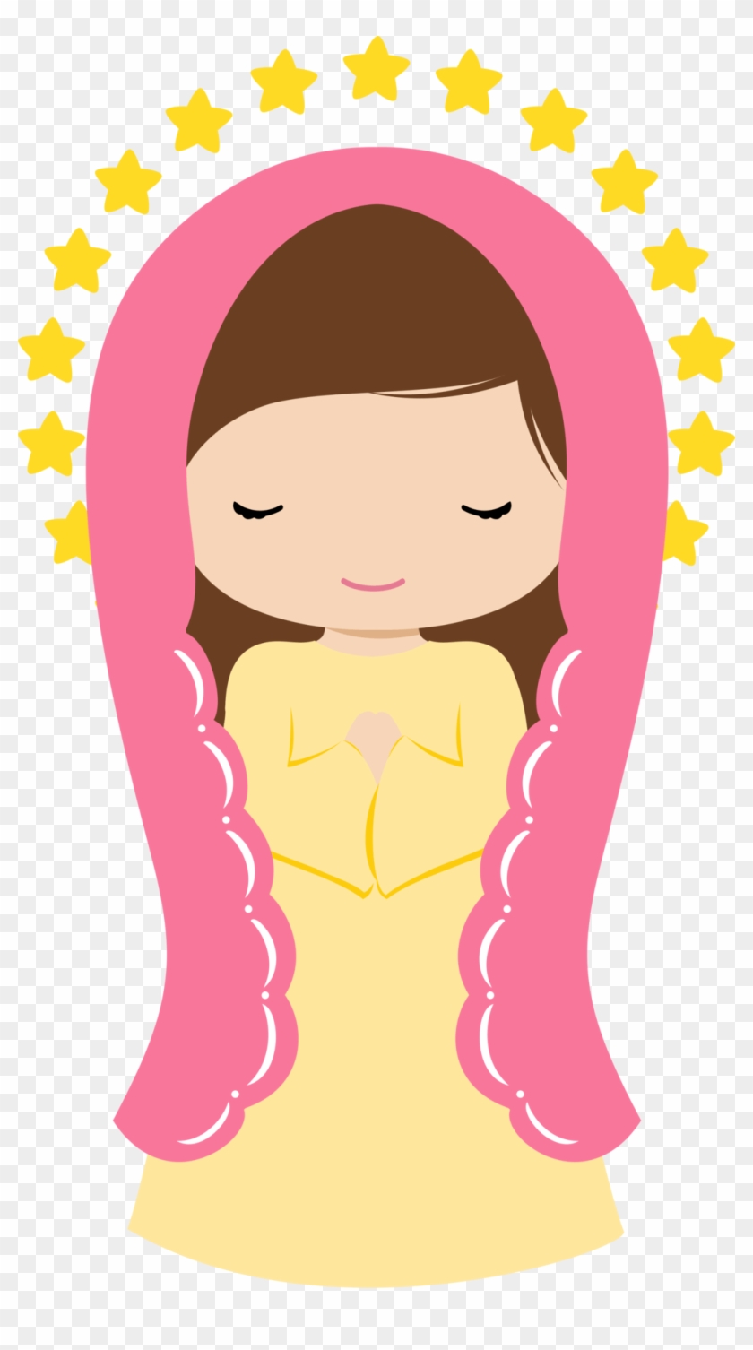 Imagenes De La Virgen Maria En Caricatura - Virgencita Comunion Png Clipart #656207