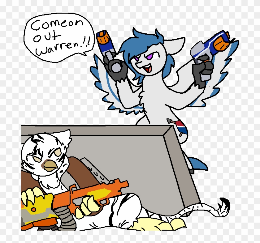 Nootaz, Commission, Dual Wield, Hippogriff, Nerf Gun, - Cartoon Clipart #656631