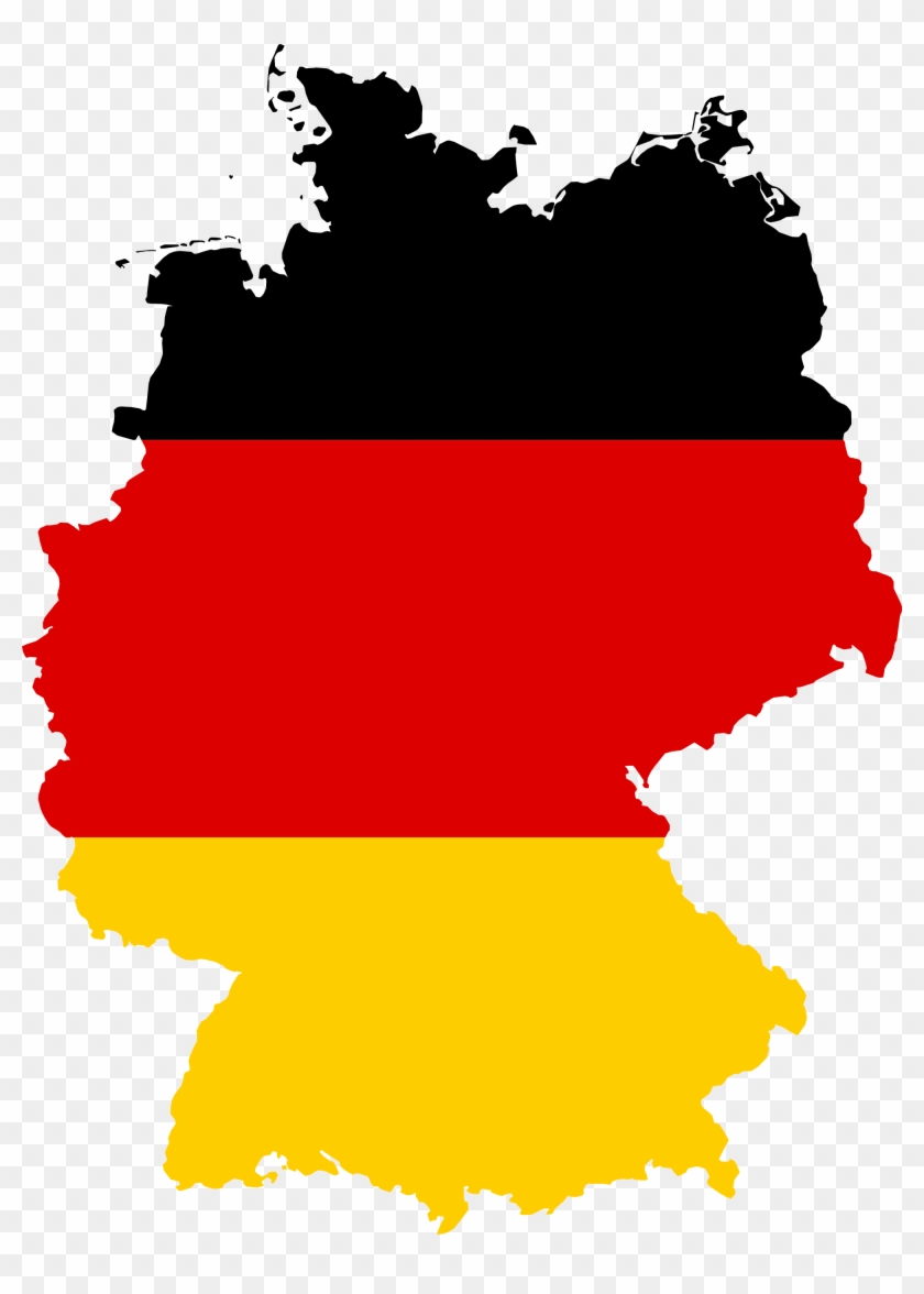 Flag Map Of Germany - German Flag On Germany Clipart