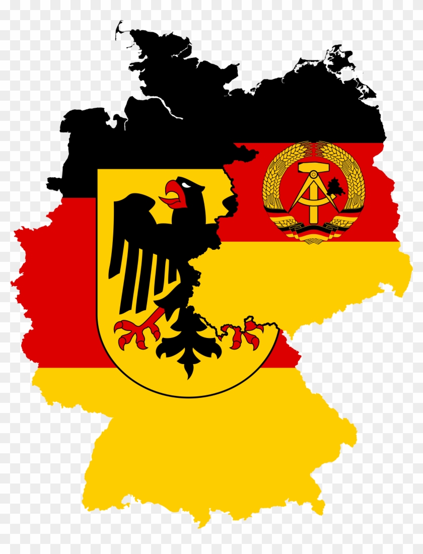 West Germany & East Germany Flag Map - West Germany And East Germany Flag Clipart #656878