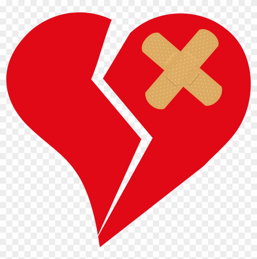 Broken Heart Clipart Bandaid Drawing - Broken Heart Clipart Png Transparent Png #657086