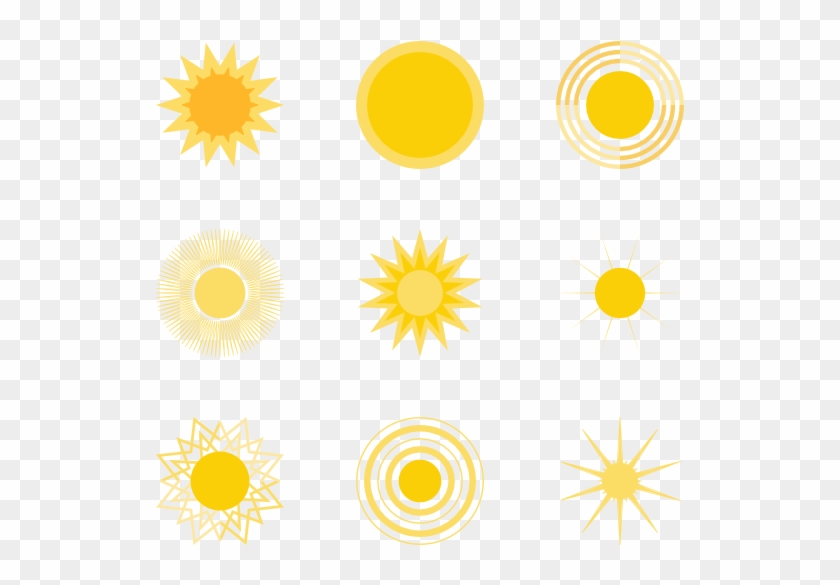 Sun Icon Set - Sun Moons And Stars Clipart #658390