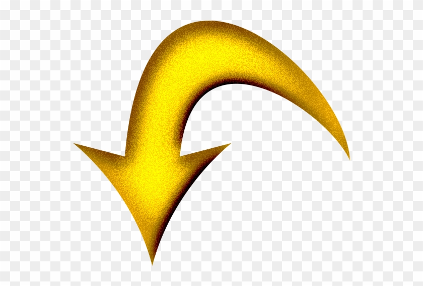 Yellow Arrow Curved Down - Amarela Curva Seta Png Clipart