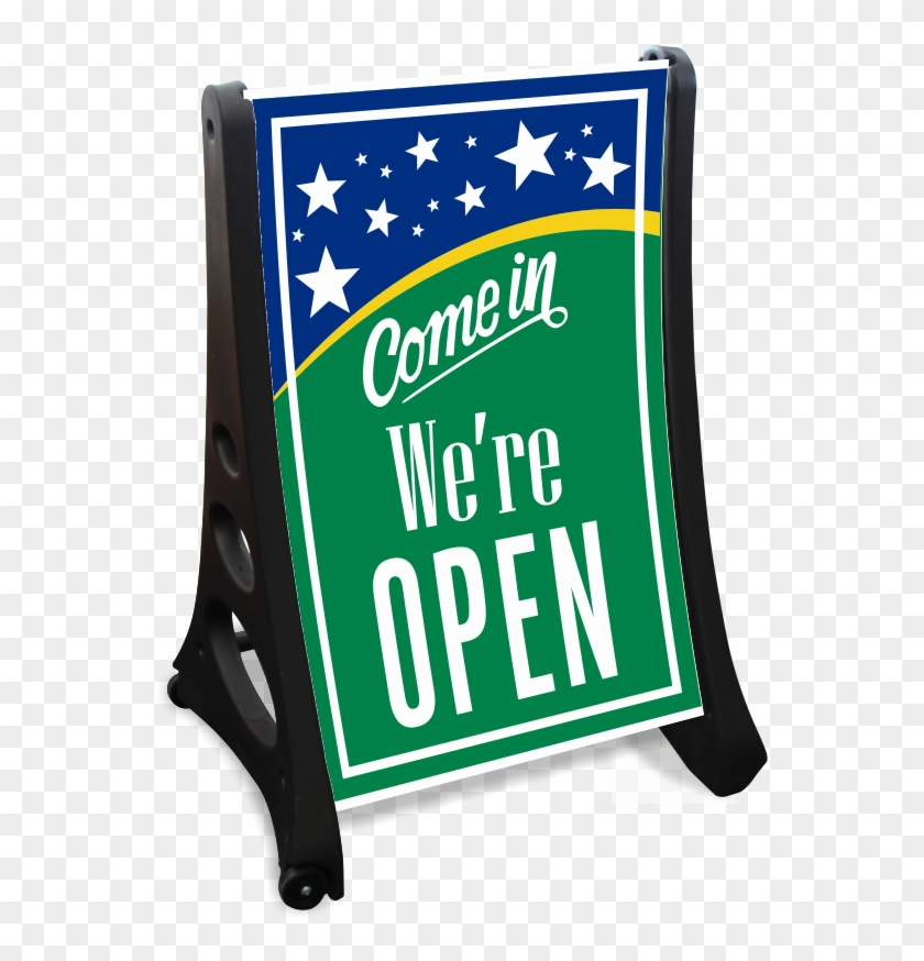 Come In We Are Open Sidewalk Sign Kit - Sign Clipart