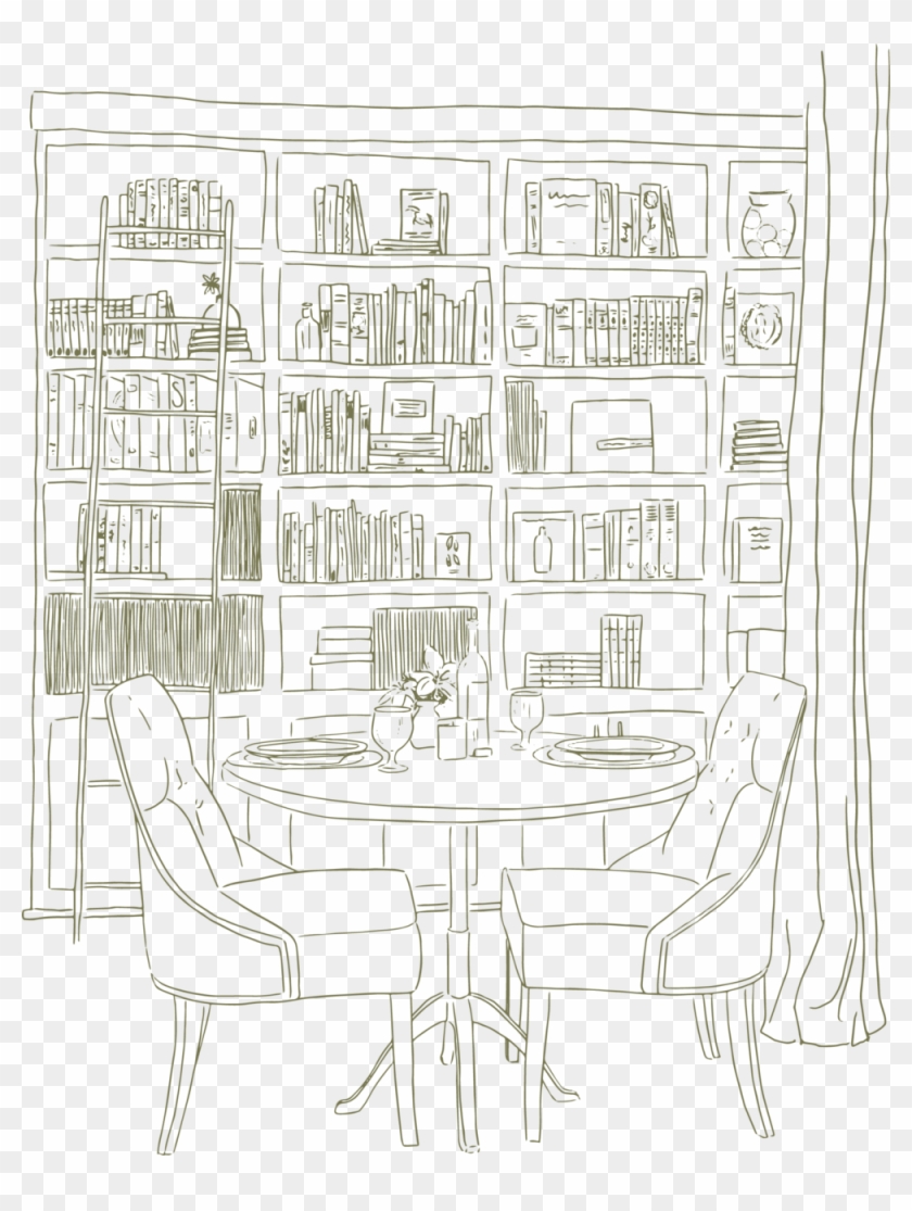 Green Library Drawing - Kitchen & Dining Room Table Clipart