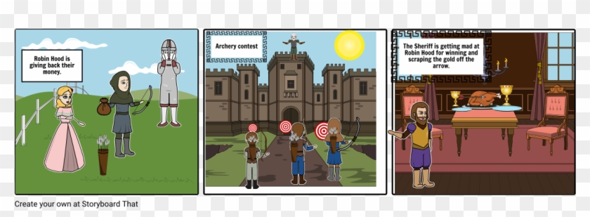 Robin Hood Wins The Sheriffs Golden Arrow - Cartoon Clipart