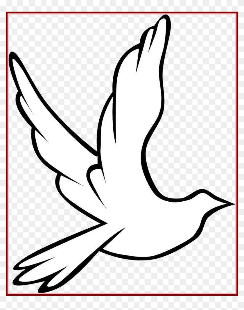 Download Holy Spirit Dove Outline Clipart Pigeons And - Flying Bird Black And White Clipart - Png Download #659654