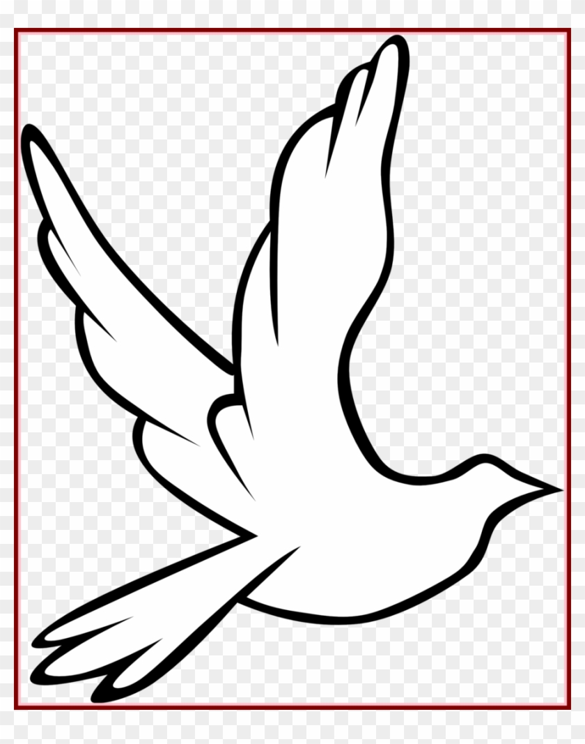 Download Holy Spirit Dove Outline Clipart Pigeons And - Flying Bird Black And White Clipart - Png Download