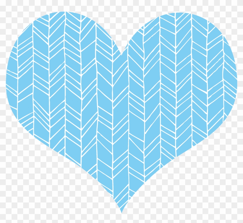 Blue Drawing Heart - Fabric Pattern Clipart