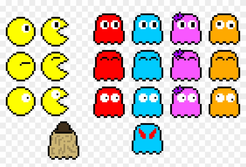 Pac Man & Ghosts - Retro Pixel Pac Man Clipart #661342