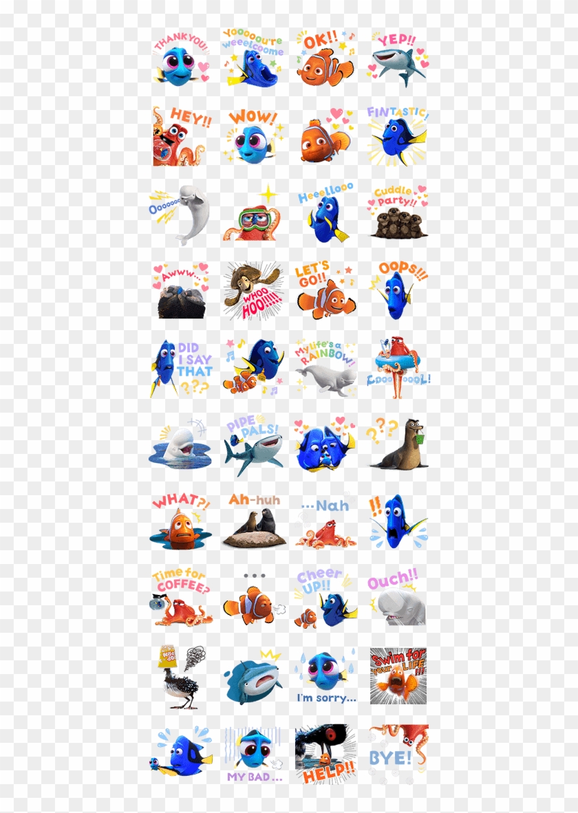 Finding Dory Stickers Clipart #661403