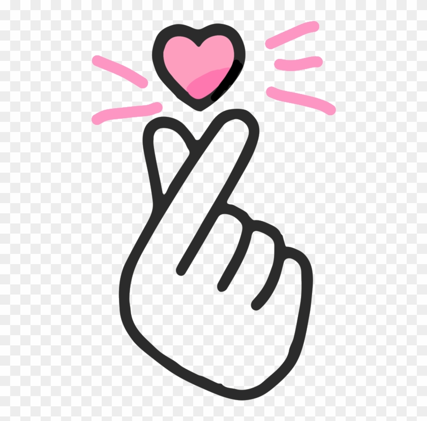 korean finger heart emoji clipart 661634  pikpng