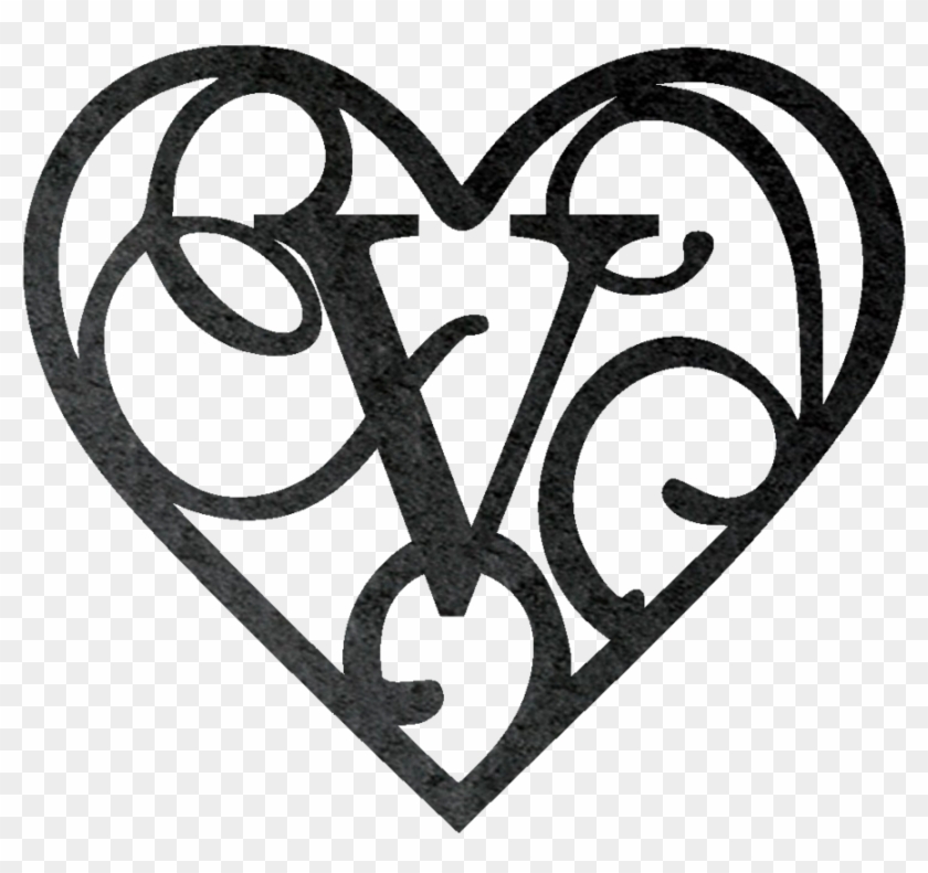S Monogram Heart Clipart