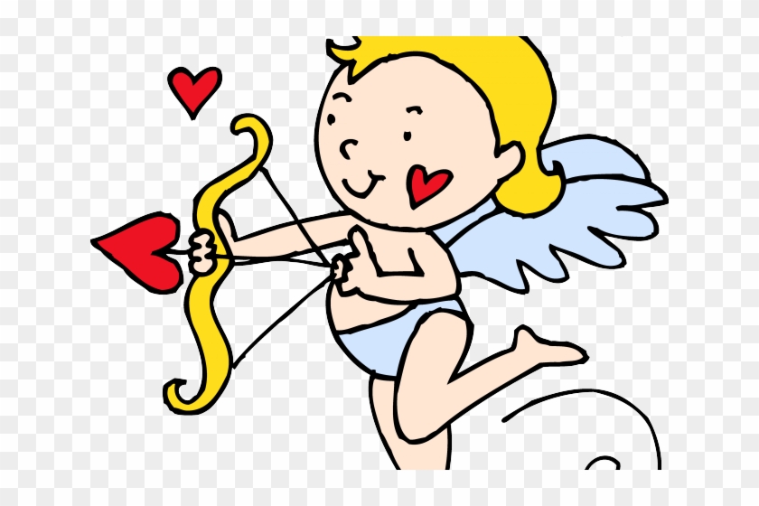 Cupid Clipart Heart Drawing - Valentine Cupid Clipart Black And White - Png Download
