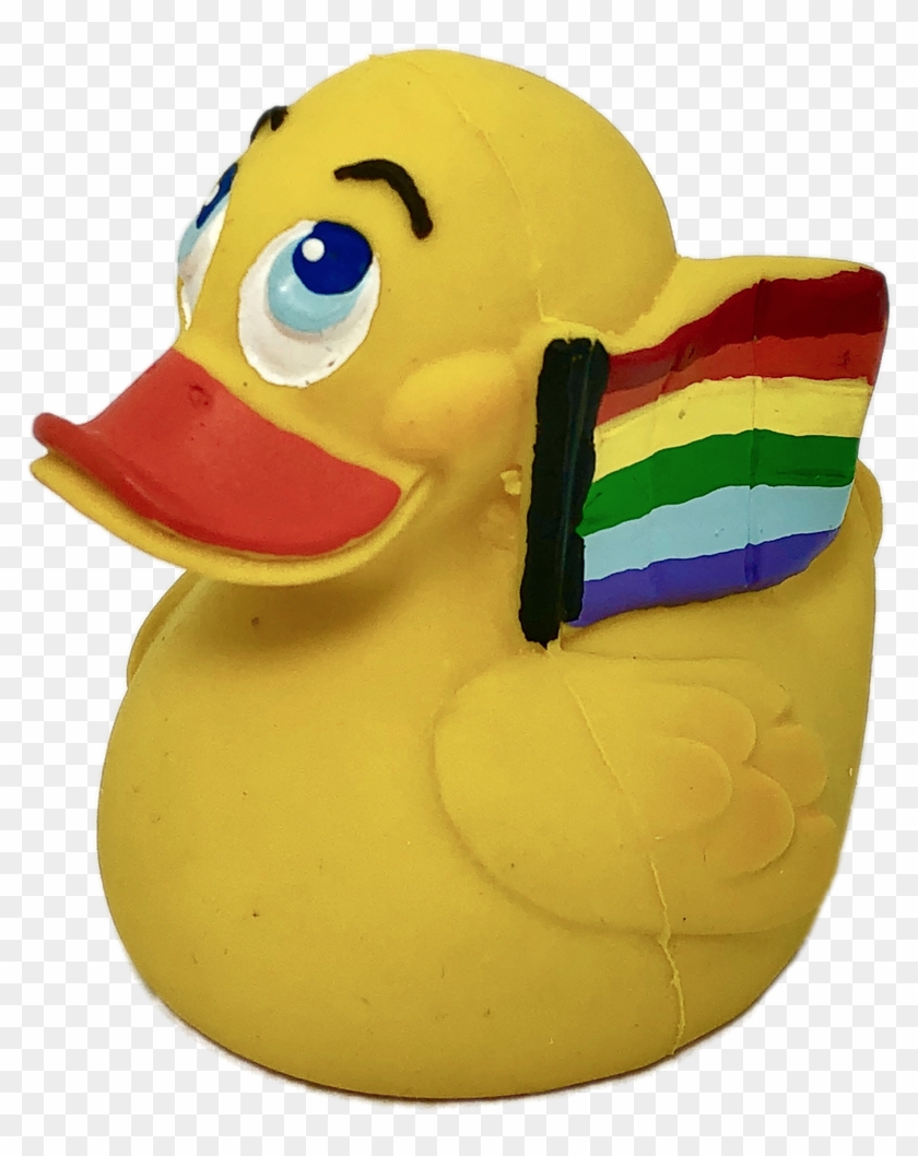 Gay Pride Rainbow Flag Rubber Duck By Lanco 100% Natural - Duck Clipart #662562