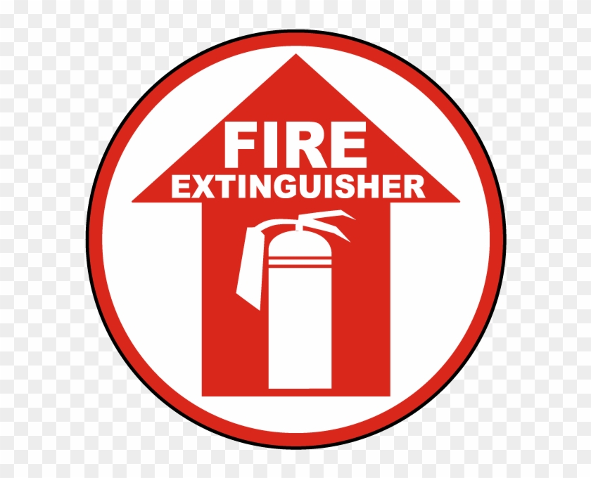 Fire Extinguisher Floor Sign - Fire Extinguisher Arrow Stickers Clipart