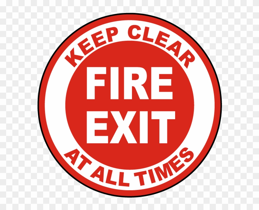 Fire Exit Keep Clear Floor Sign - Emergency Exit Floor Sign Clipart