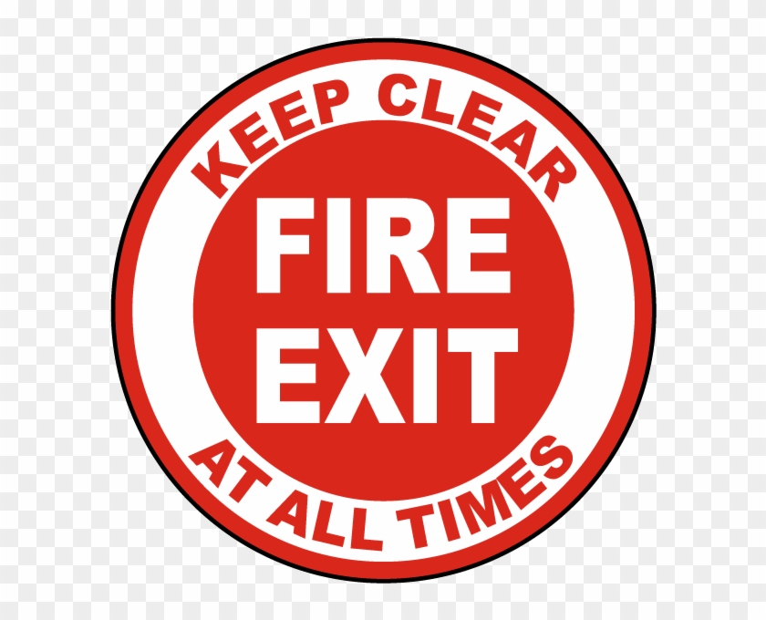 Fire Exit Keep Clear Floor Sign - Emergency Exit Floor Sign Clipart #663161