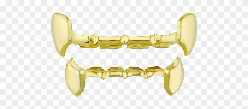 Gold Teeth Plating Vampire Pointed Tooth Grillz Clipart
