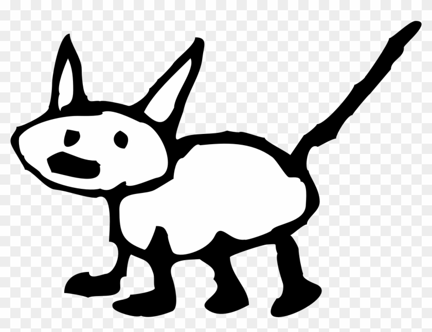 Cat And Dog Png Black And White - Black Cat In Line Drawing Clipart
