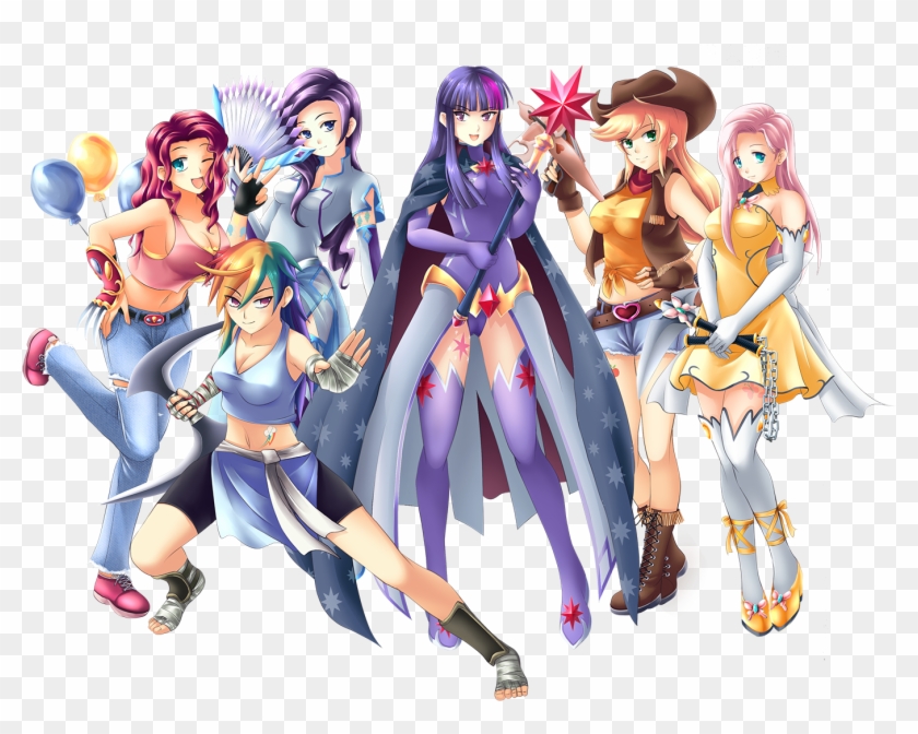 Twilight Sparkle Applejack Pinkie Pie Rainbow Dash - Mlp Mane Six Human Clipart