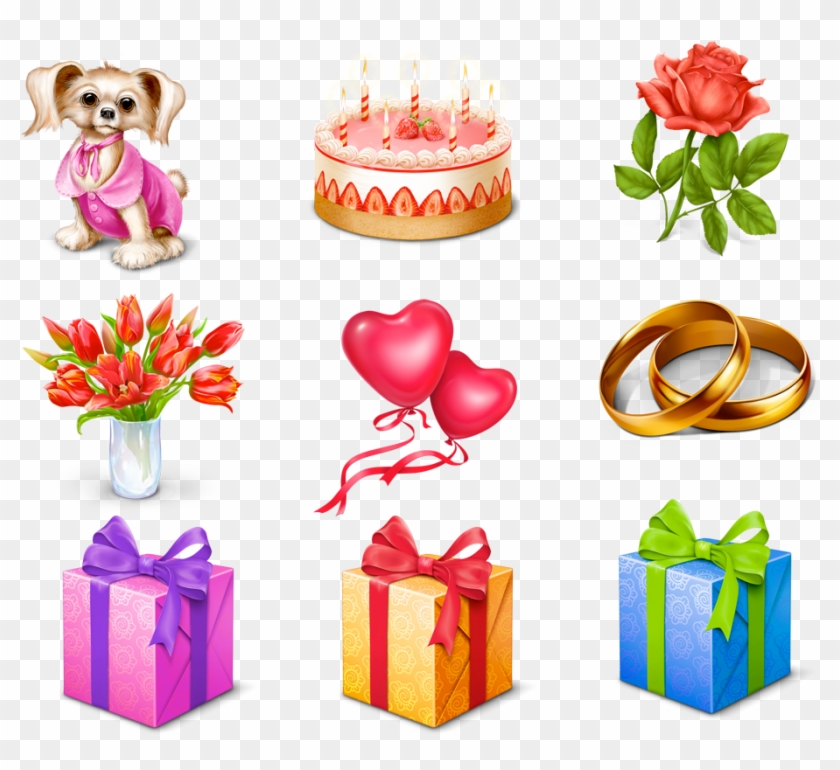 Free Gift Icons - Birthday Gift Pack Png Clipart #663915