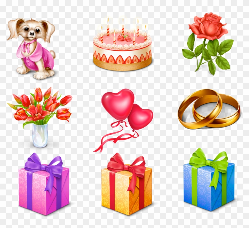 Free Gift Icons - Birthday Gift Pack Png Clipart