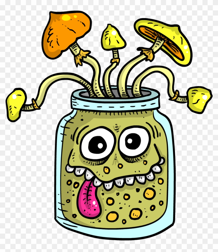 Image Of Magic Mushroom Rye Berry Jar Vinyl Sticker Clipart #664091