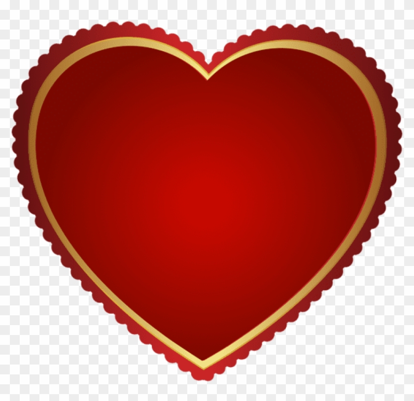 Free Png Red Gold Heart Transparent Png - Portable Network Graphics Clipart #664150