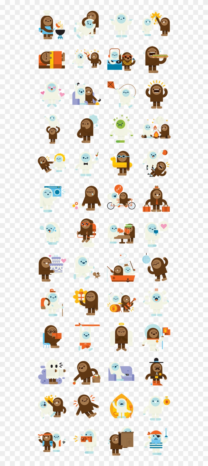 Bigs And Yeti Facebook Stickers - Attack On Titan Line Sticker Clipart