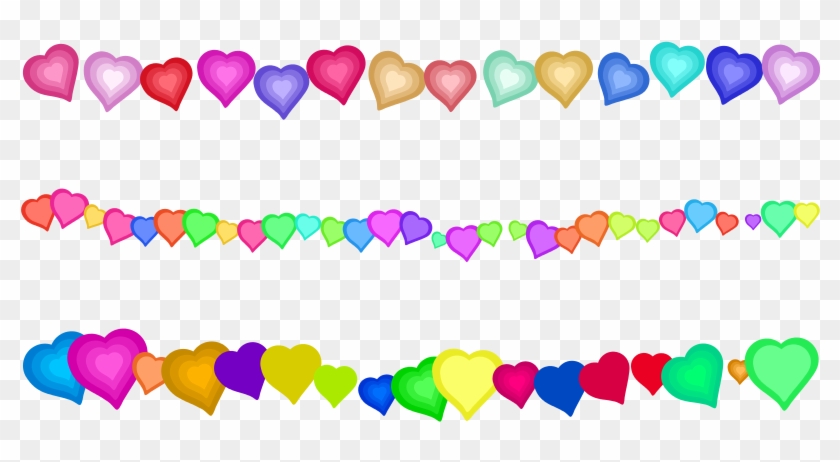Borda De Coração Colorido Png Clipart