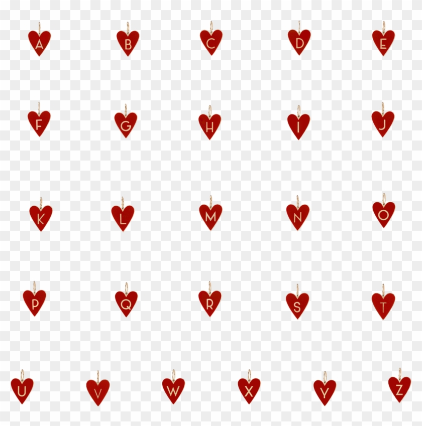 Medium Gold Border Enamel Heart With Letter - Heart Clipart