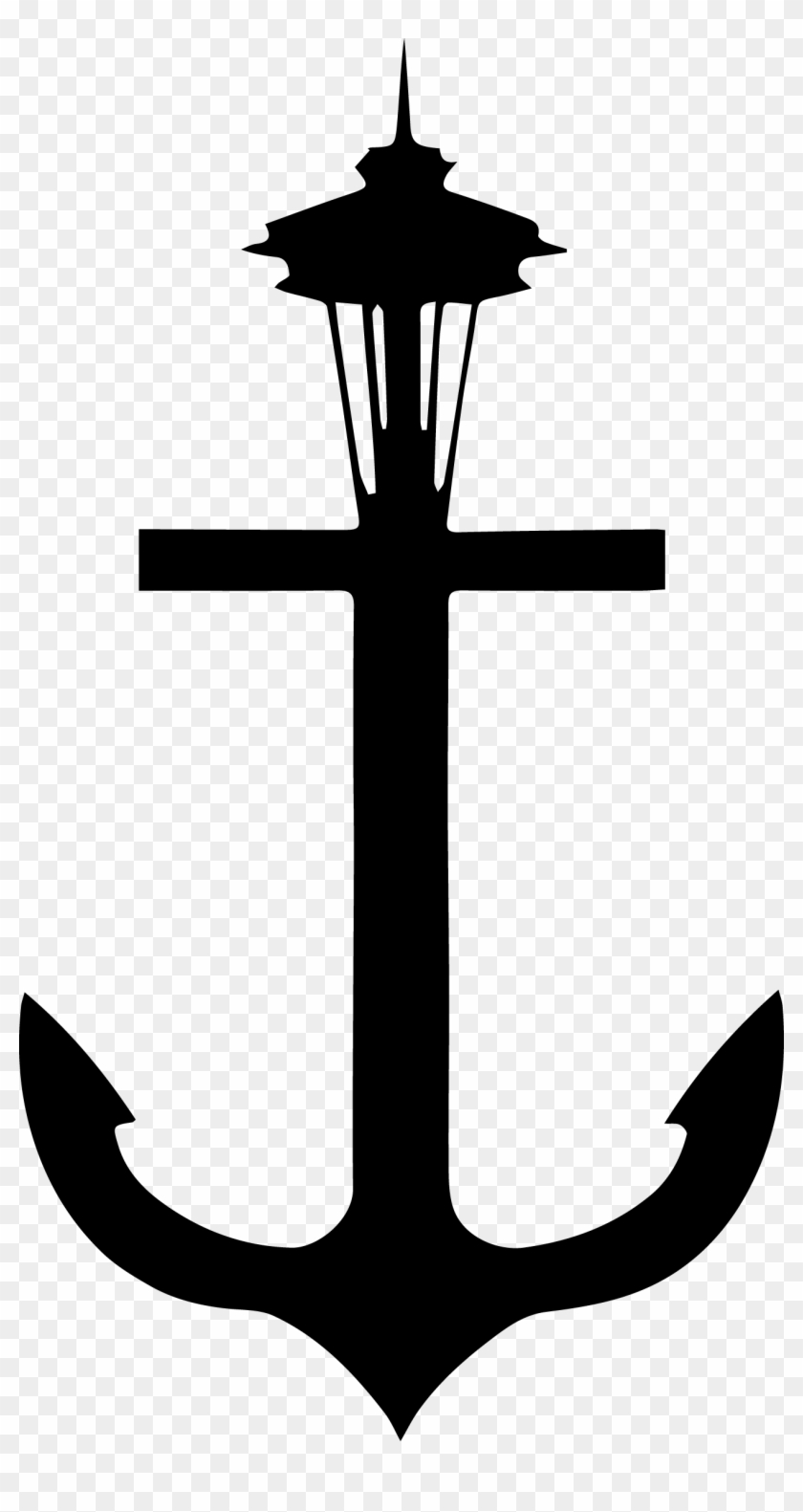 Drawn Anchor Trident - Space Needle Clipart #666262