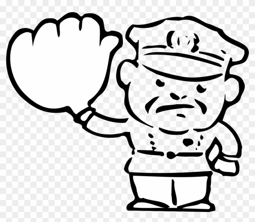 Police Officer Car Traffic Police Black And White - Cop Clipart Black And White Png Transparent Png