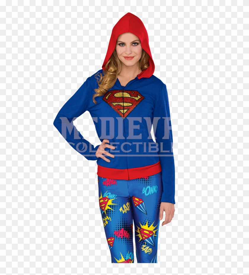 Supergirl Fitted Hoodie - Supergirl Hoodie Clipart #669919
