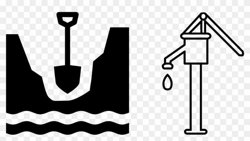 Water Well Borehole Hand Pump Clip Art - Hand Pump Black And White - Png Download