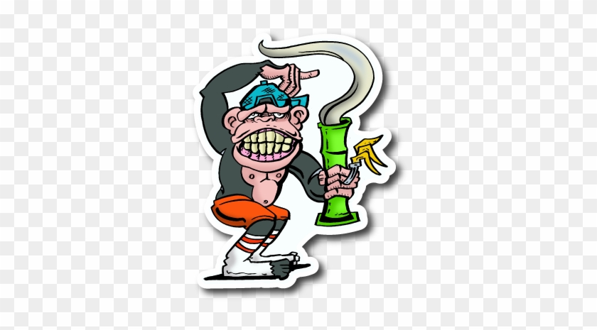 Ape Smoking Sticker - Sticker Clipart