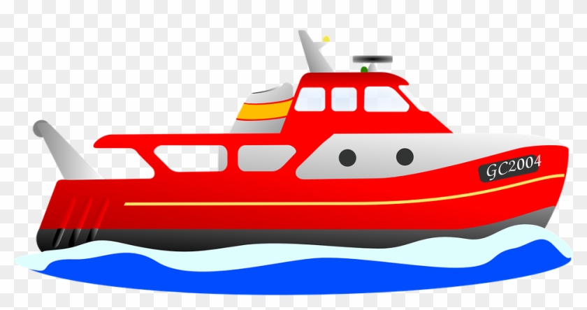 Camper Clipart Water - Red Ship Clipart - Png Download