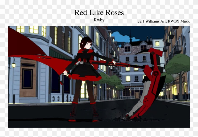 Red Like Roses Sheet Music Composed By Jeff Williams - Rwby Ruby Rose Volume 1 Clipart