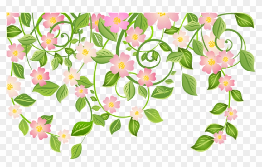 Free Png Download Spring Blossom Decoration With Leaves - Transparent Background Spring Clipart #672382