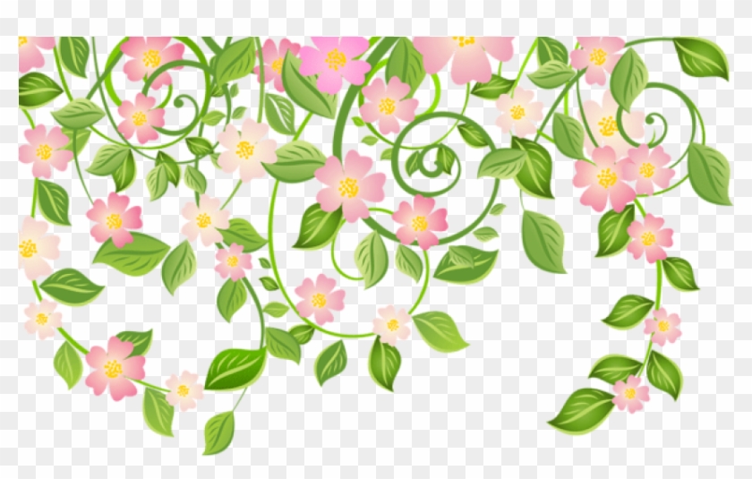 Free Png Download Spring Blossom Decoration With Leaves - Transparent Background Spring Clipart
