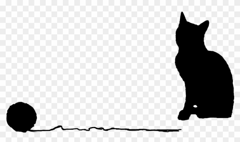 Silhouette Of Cat With Ball Of Yarn Vector By Froggyartdesigns - Ball Of Yarn Silhouette Clipart #672662