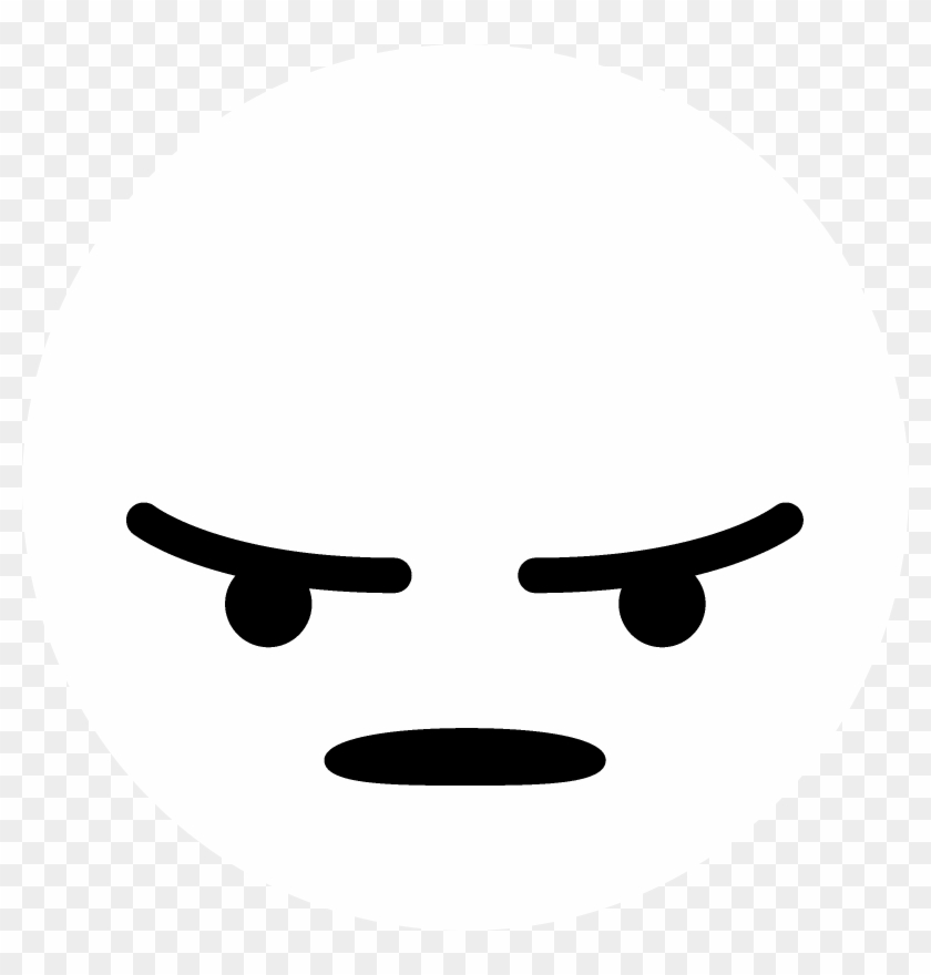 Facebook Angry Logo Black And White - Messenger Angry Face Clipart #672665