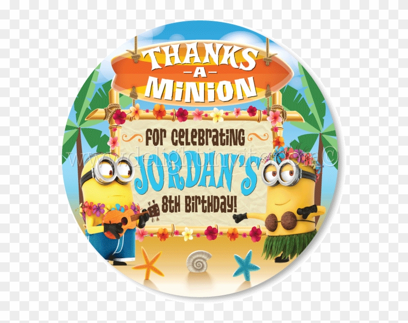 Luau Pool Party Minions Favor Tags - Hawaiian Minions Invitations Clipart