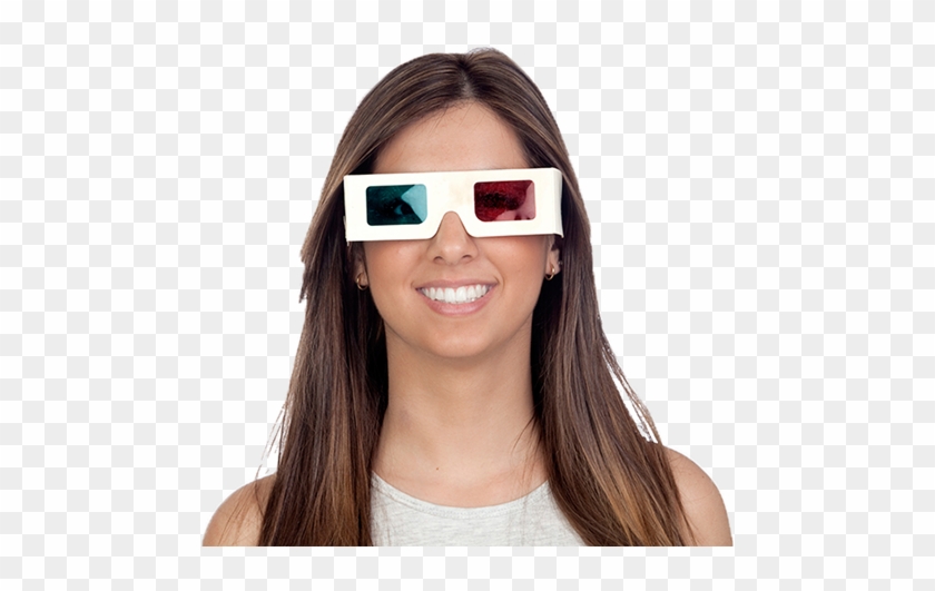 Girl With 3d Glasses Clipart
